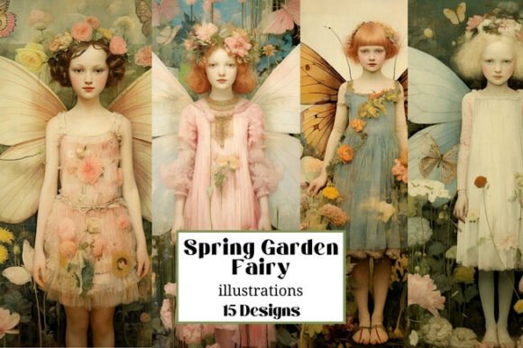 15 Spring Garden Fairy Fairies Illustrat