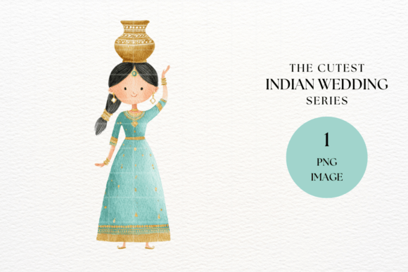 Add Charm and Creativity with Indian Woman Gold Pot Clipart PNG