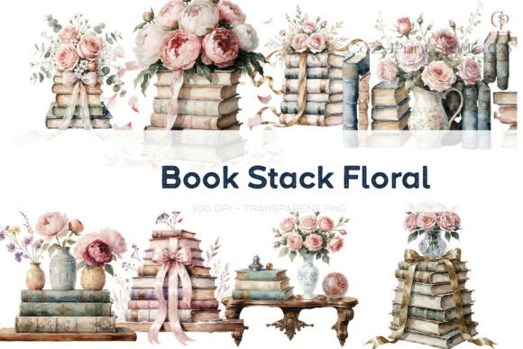 Book Stack Floral Watercolor Clipart PNG: A Designer’s Guide to Creative Visuals