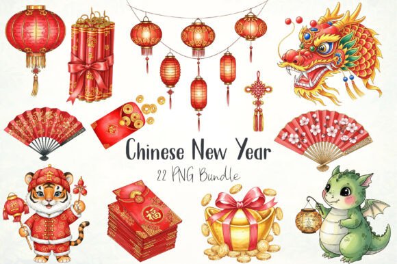 Chinese New Year Clipart Bundle for Creative Projects
