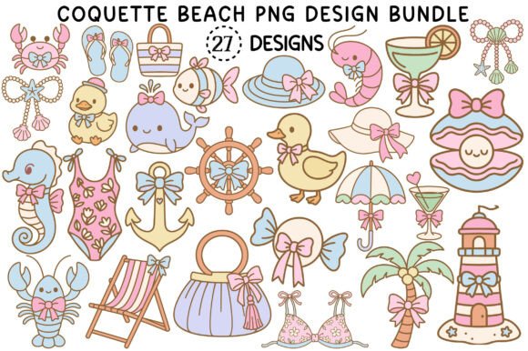 Coquette Beach PNG Design Bundle: Creative Possibilities for Makers and Entrepreneurs