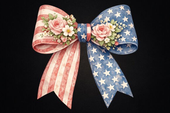 Coquette USA Bow Patriotic PNG: A Stylish Blend of Elegance and Patriotism
