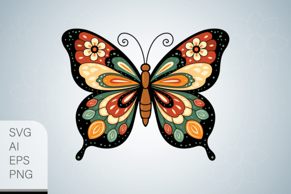 Folk Art Butterfly: A Versatile Design Asset