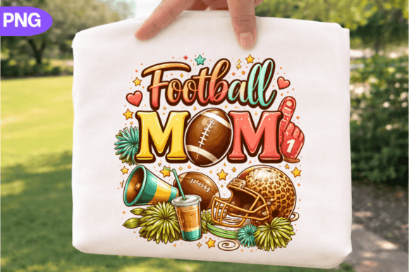 Football Mom PNG and Sports Mom Design: Streamlining Creative Projects with Trendy Sublimation T-Shirt Graphics
