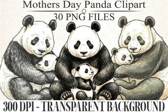 Mother's Day Panda Clipart PNG: A Touch of Whimsy for Heartfelt Designs
