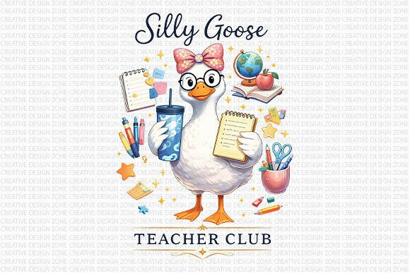 Silly Goose Teacher Club PNG: A Playful Touch for Classroom and Teacher-Themed Designs