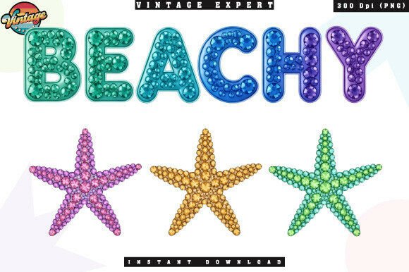 Sparkle Rhinestone Beachy Summer PNG: A Versatile Design for Trendy Summer Looks and Creative Projects
