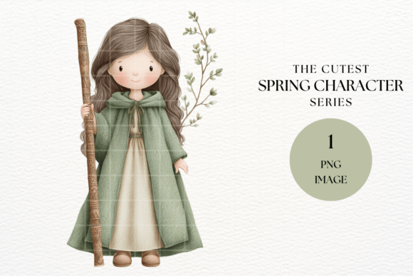 Spring Forest Girl Clipart PNG: A Versatile Choice for Creative Design Projects