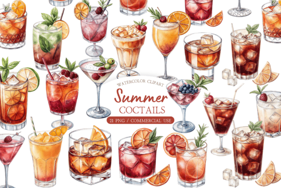Tropical Mocktail and Margarita Clipart: Enhancing Visual Creativity in Design Workflows