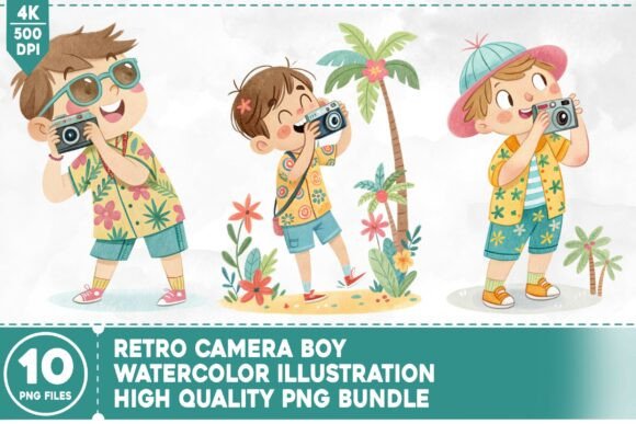 Unlocking Creative Potential with the Retro Camera Boy Watercolor Bundle